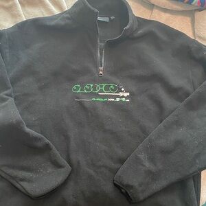 ASOS Black Half-Zip Pullover with Green Embroidery